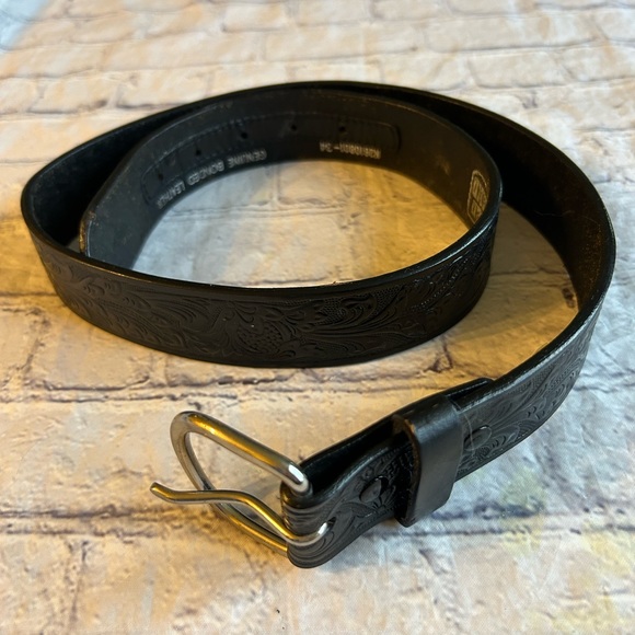 HIRED HAND Accessories Vintage Hired Hand Black Embossed Leather